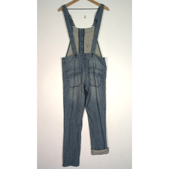 Lovestitch Women’s S Chambray Denim Overalls Button Front Casual Cottagecore - Picture 2 of 11